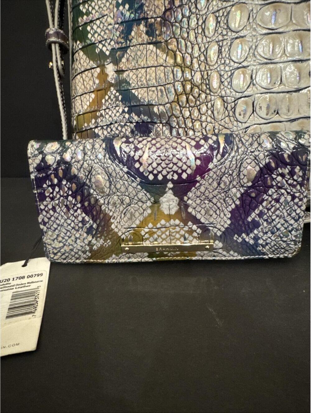 NWT Brahmin Elaine Spellbound Ombré Melbourne Satchel Crossbody W Adelle Wallet - Picture 4 of 14